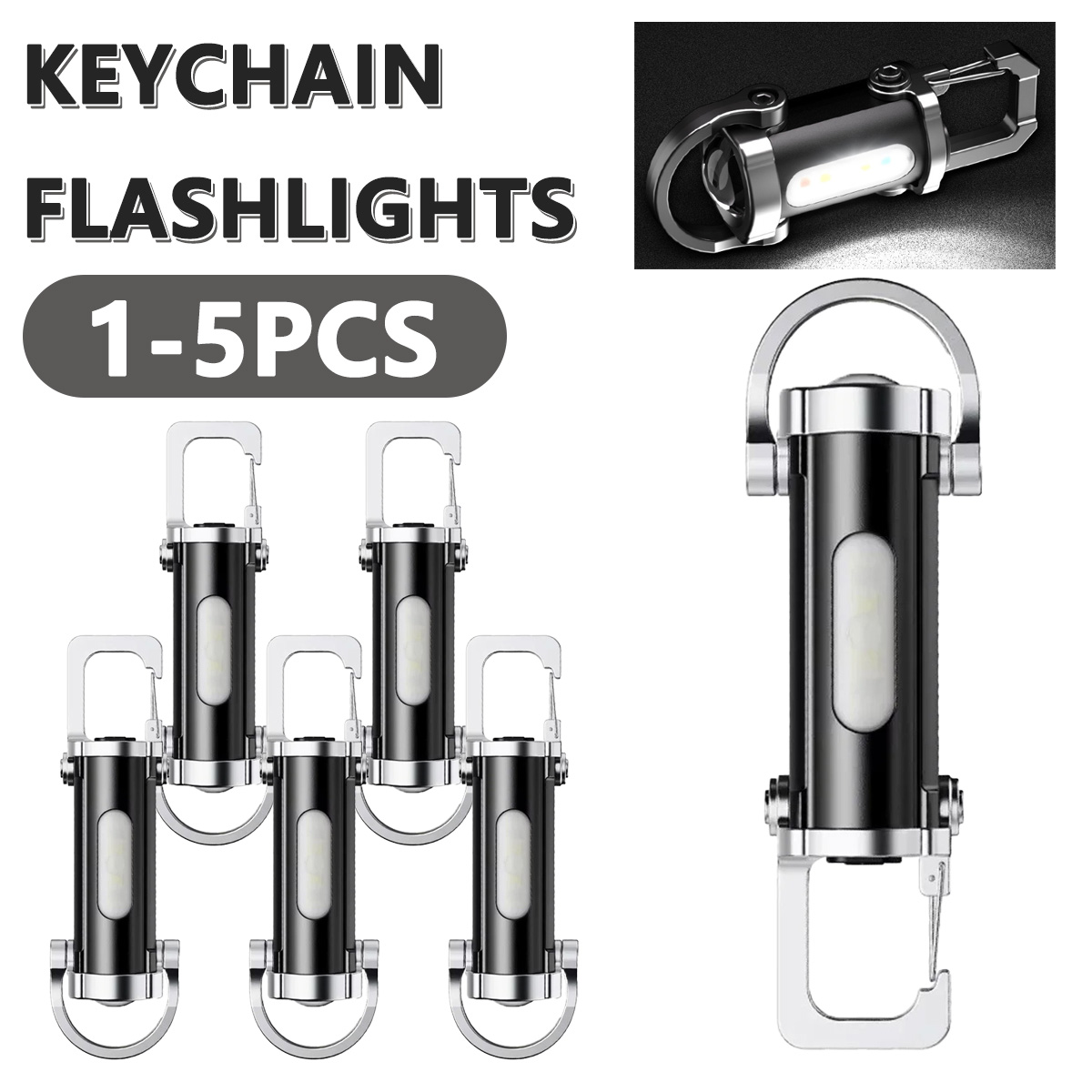 Keychain Flashlight - Potente torcia a LED EDC portachiavi